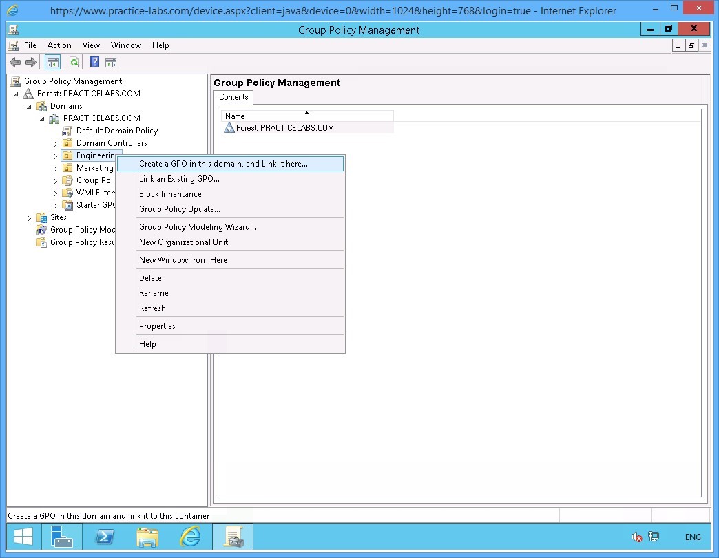 Practice Labs screenshot.